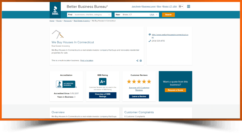 We Buy Houses In Florida BBB Profile